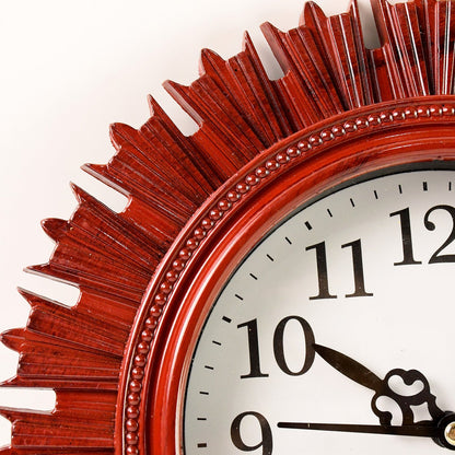 Wooden Look Round Wall Clock - Battery Operated, Easy-to-Read, Plastic Design for Home/Office Your Brand