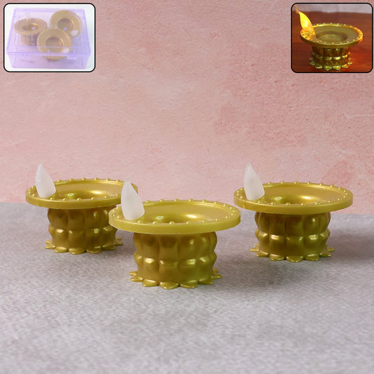 Set of 3 Water Sensor LED Golden Diyas DeoDap