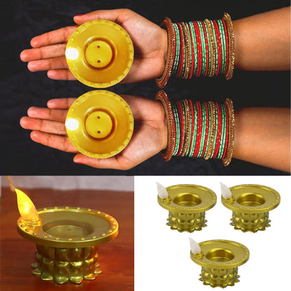 Set of 3 Water Sensor LED Golden Diyas DeoDap