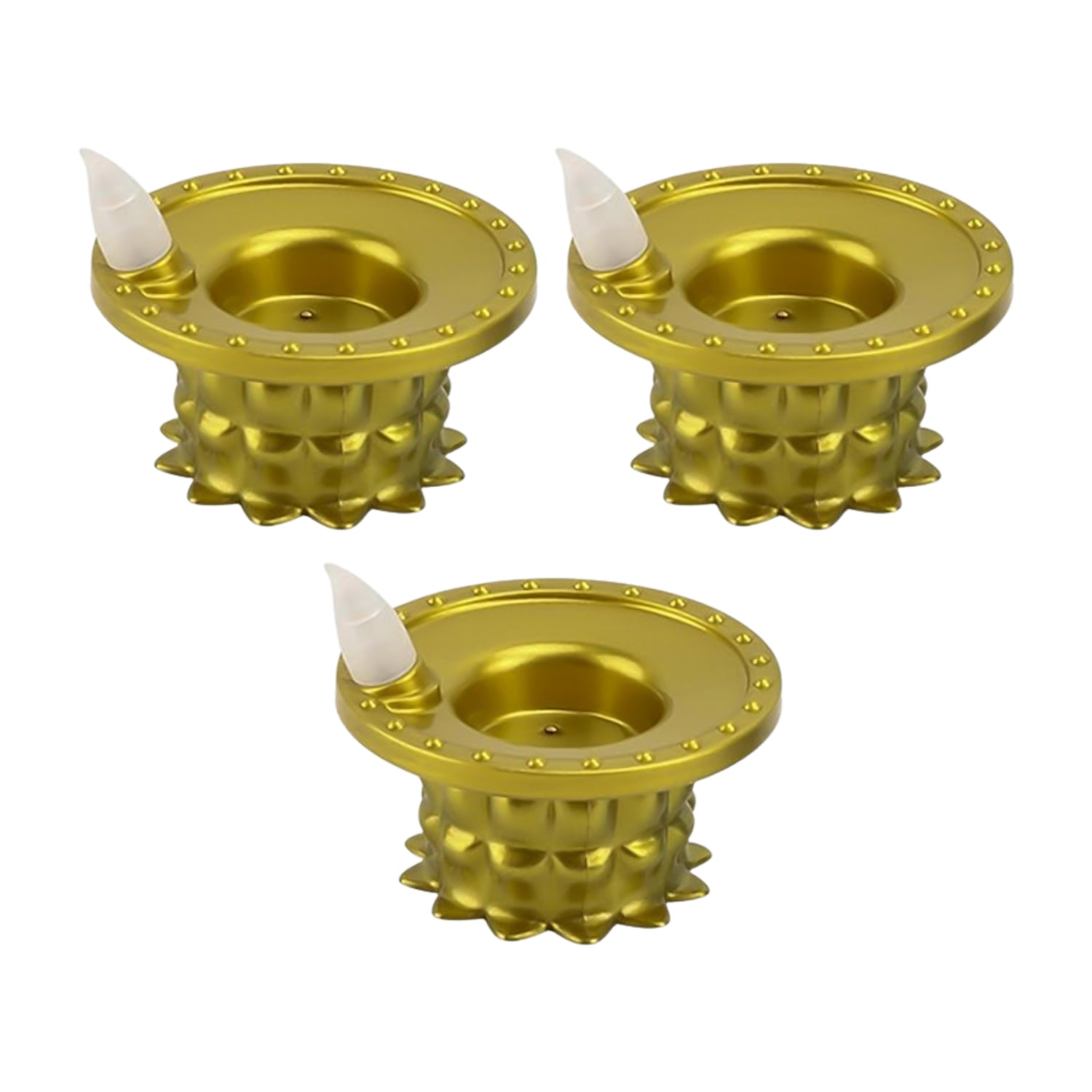 Set of 3 Water Sensor LED Golden Diyas DeoDap