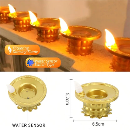 Set of 3 Water Sensor LED Golden Diyas DeoDap