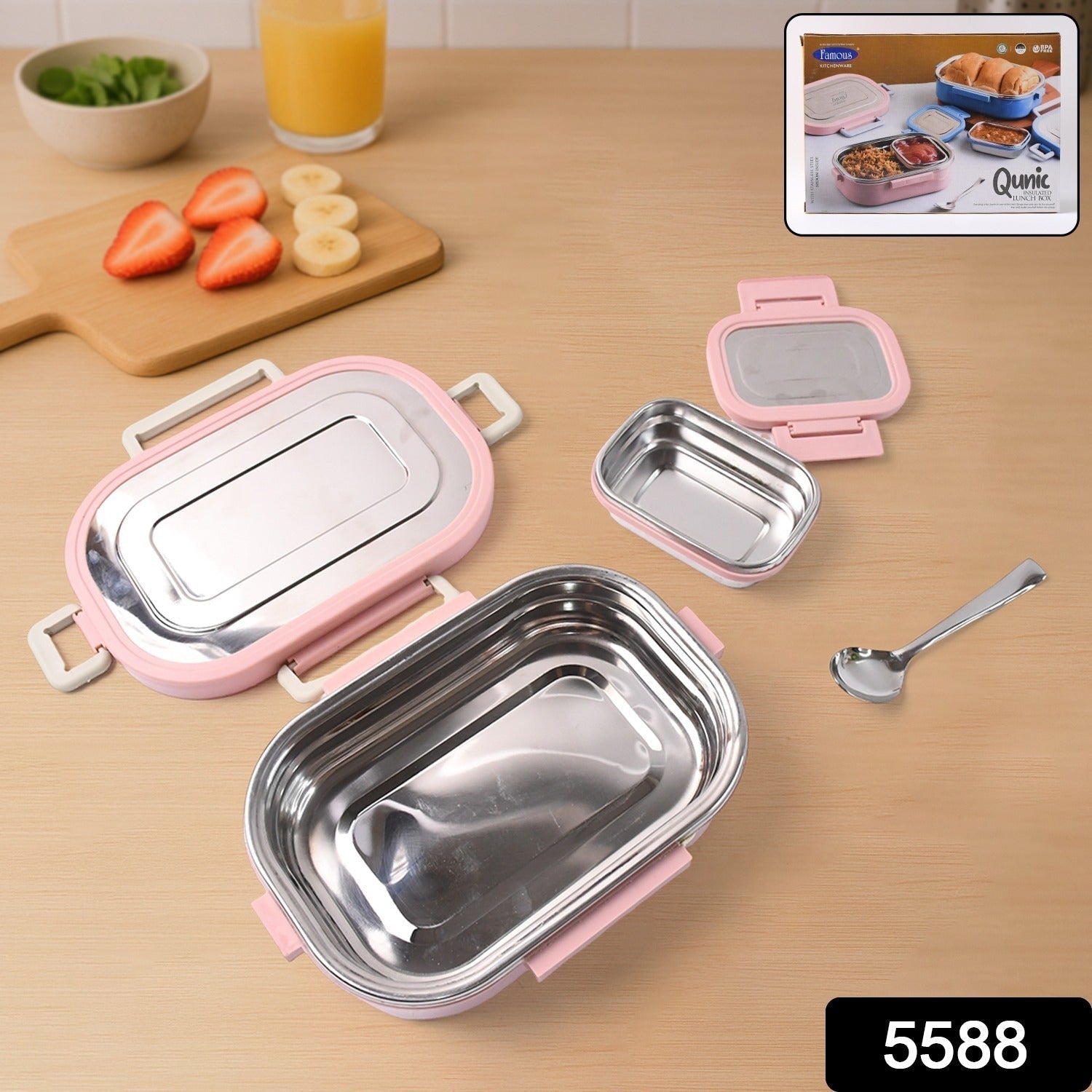 Qunic Stainless Steel Snack Lunch Box (With Small Box) Your Brand