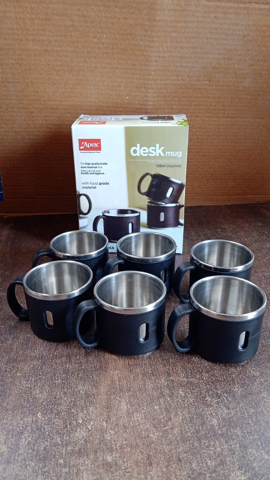 Apex Stainless Steel Desk Mug (6 Pc) Your Brand