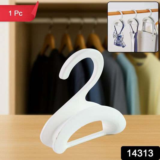 Compact Dual-Slot Multi-Purpose Plastic Hook Hanger (1 Pc) Your Brand