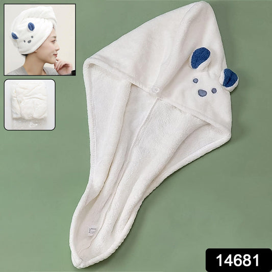 Soft Microfiber Hair Drying Towel Wrap with Cute Animal Ears & Button Closure (1 Pc) Your Brand