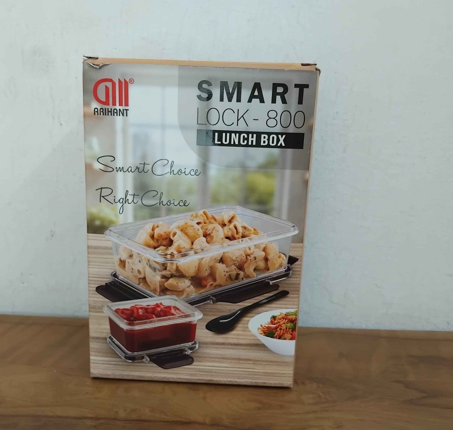 Smart Lock 800ml & 250ml Lunch Box with 1 Pcs Spoon Pack Of 3 Piece