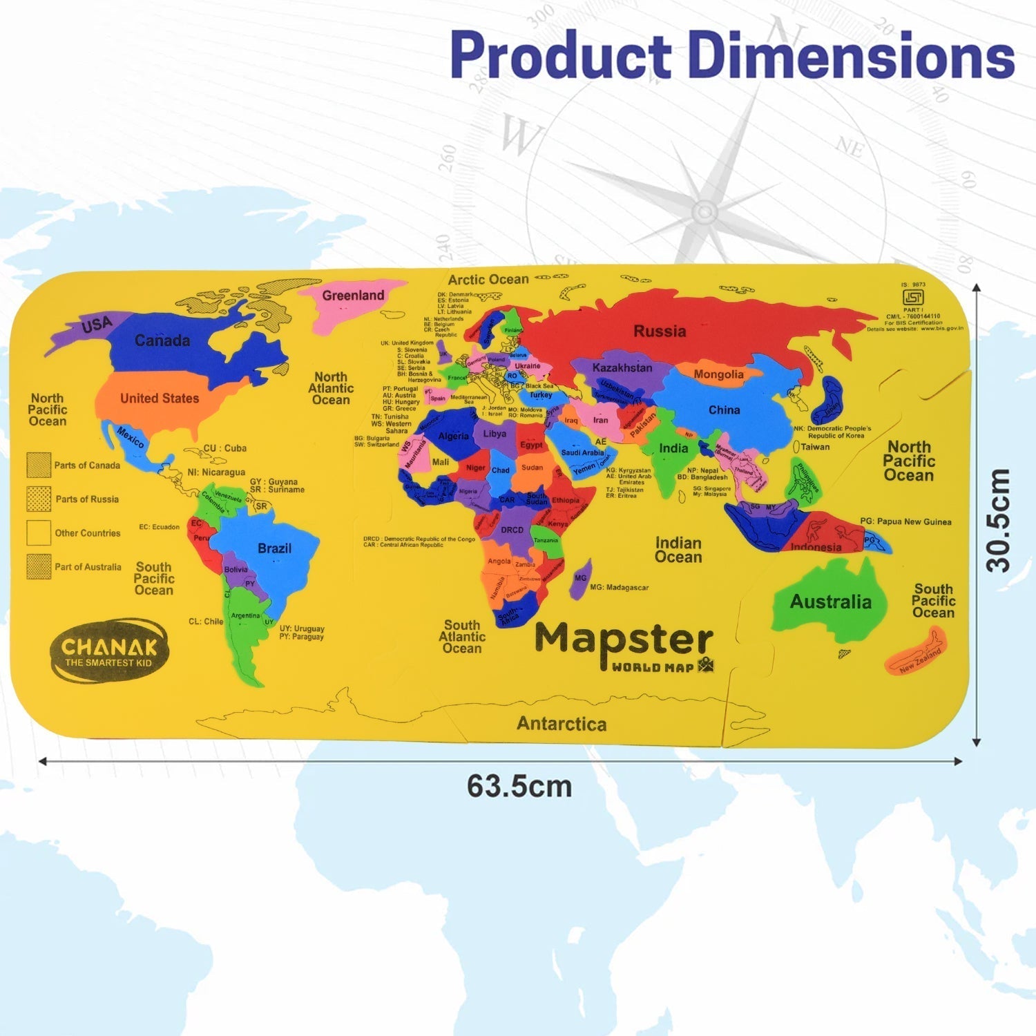 Aditi Mapster World Map EVA Foam Puzzle Set Your Brand