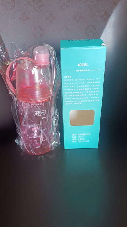 Plastic 2 In 1 Mist Spray Water Bottle (Multicolor / 400 ML / 1 Pc) Your Brand
