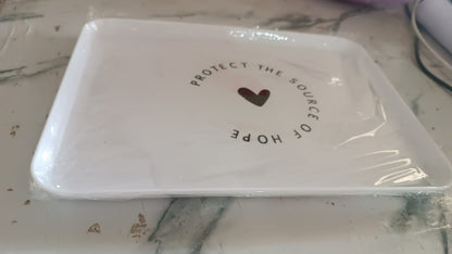 Elegant Printed Plastic Serving Tray with Motivational Quote Your Brand