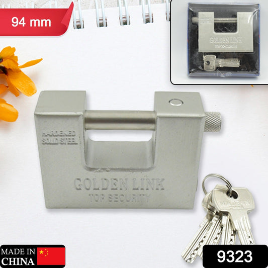 94mm Stainless Steel Padlock: Rectangular, Hardened Steel, 5 Keys Your Brand
