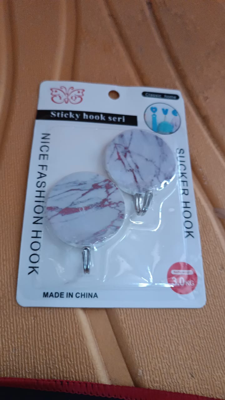 Multipurpose Strong Round Hook Self-Adhesive hooks (2 Pc Set) Your Brand
