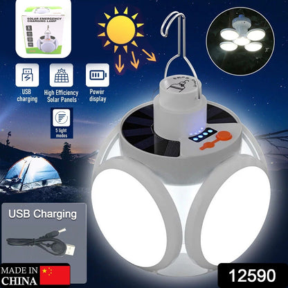Solar Multi-Functional Emergency LED Light – USB Rechargeable, 5 Modes, Foldable, SOS & IP65 Waterproof Your Brand