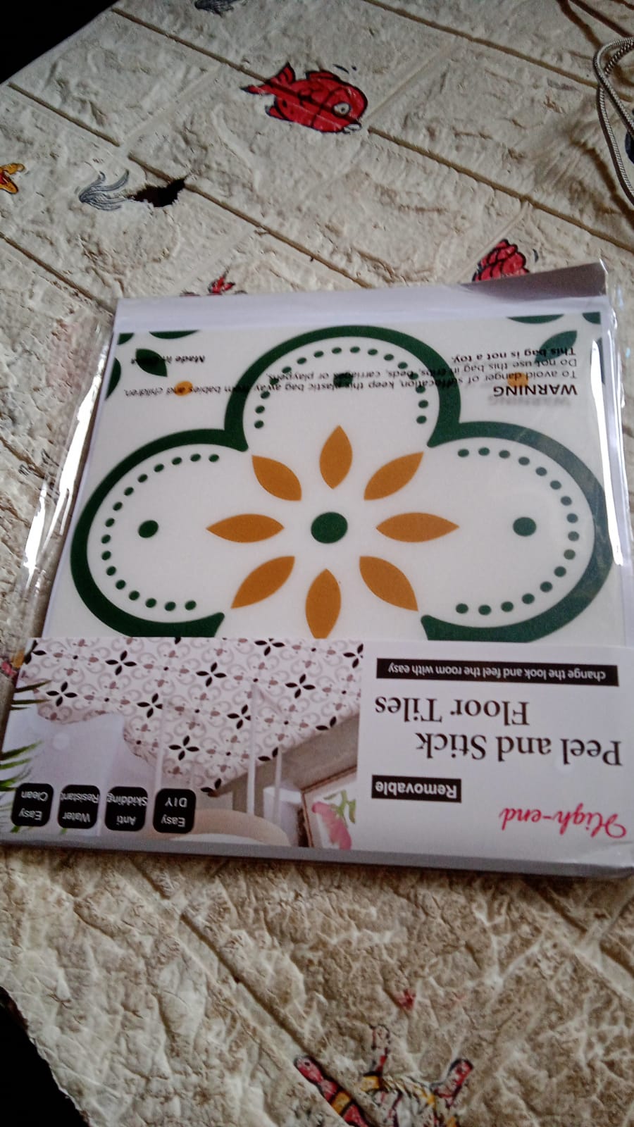 Peel and Stick Floor Tiles Kitchen / Bathroom Backsplash Sticker Detachable Waterproof DIY Tile Stickers for Wall Decoration Tiles Home Decoration (8x8 Inch / 10 Pcs Set) Your Brand