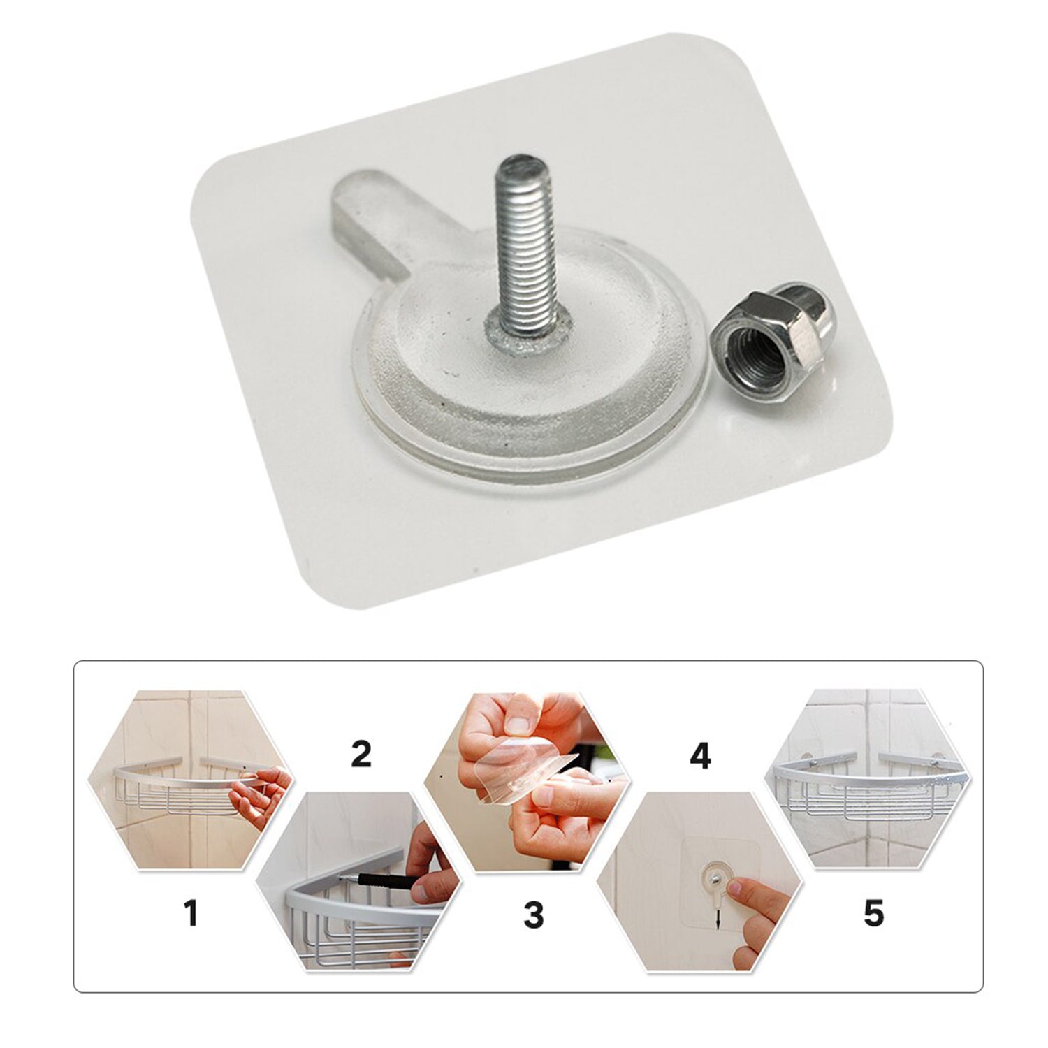 Adhesive screw wall hook for easy installation in home improvement projects
