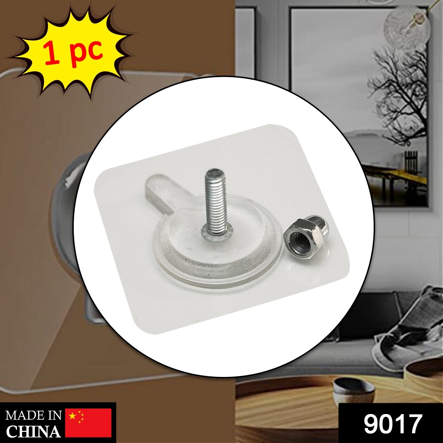 Adhesive screw wall hook for easy installation and secure hanging on various surfaces