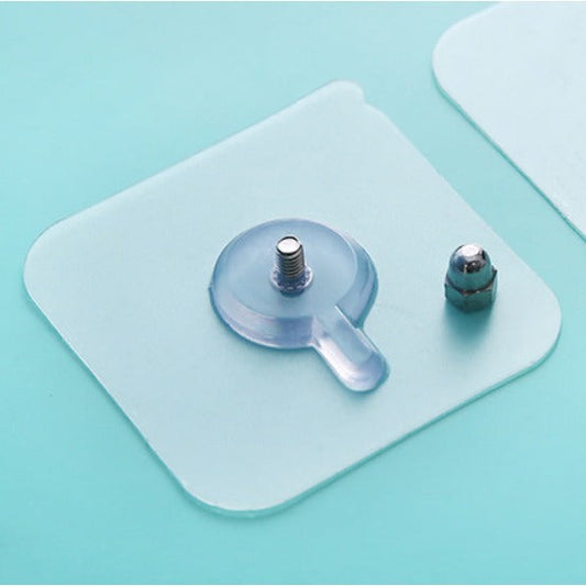 Adhesive screw wall hook for easy mounting without drilling, ideal for home improvement projects
