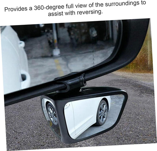 Adjustable car auxiliary rearview mirror providing a 360-degree view for safer reversing