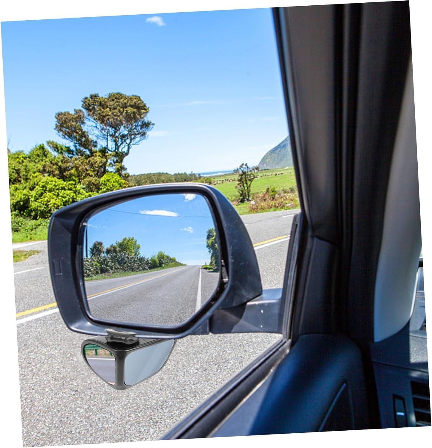 Adjustable car auxiliary rearview mirror providing a wider view of the road and surroundings