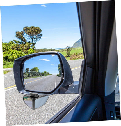 Adjustable car auxiliary rearview mirror providing a wider view of the road and surroundings