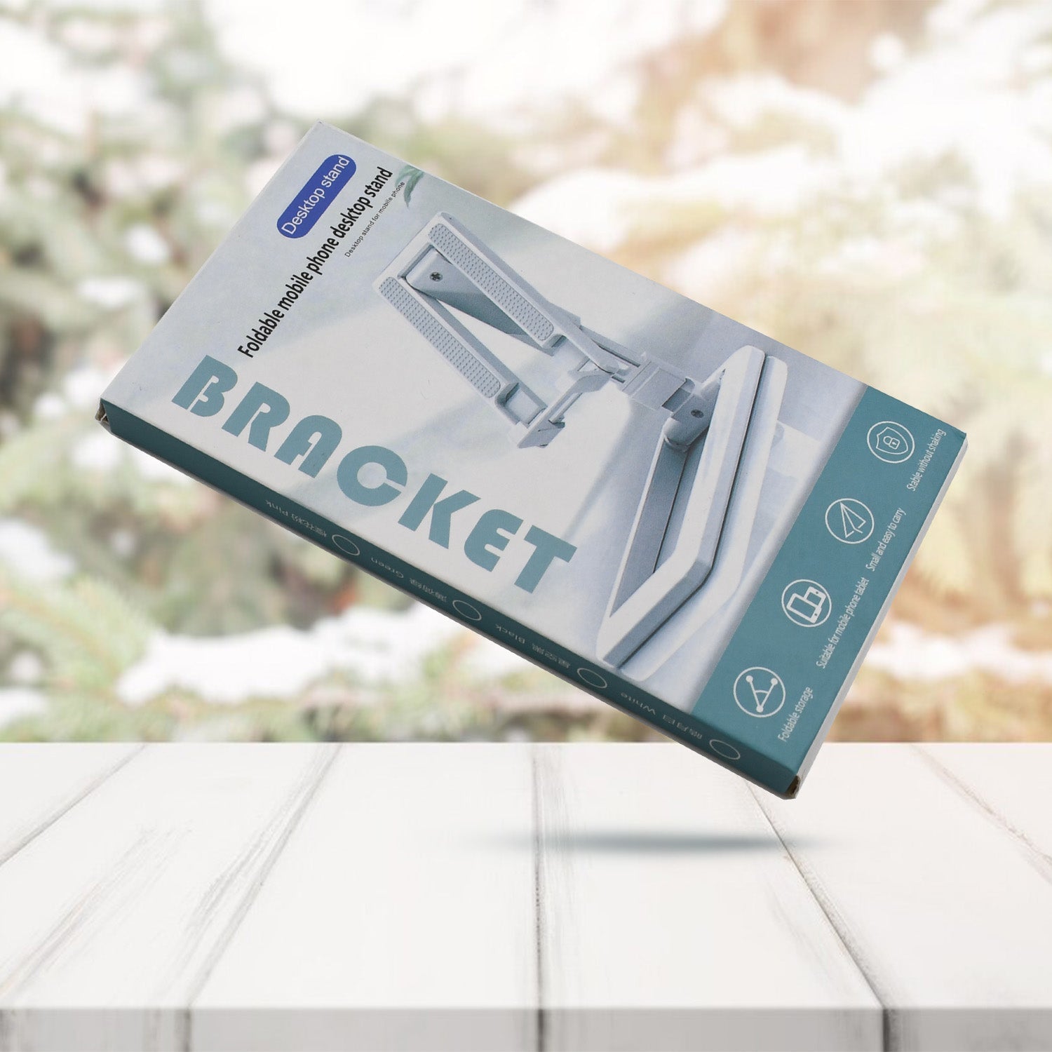 Adjustable foldable mobile stand packaging for convenient phone support