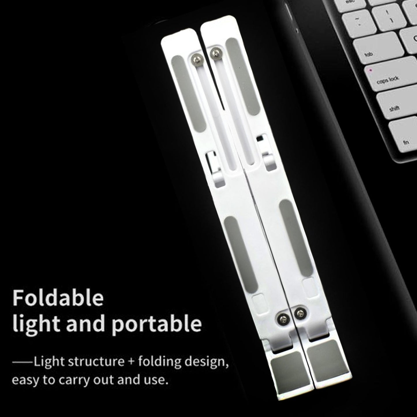 Folding light and portable adjustable laptop stand for 14 inch with a compact design for easy transport