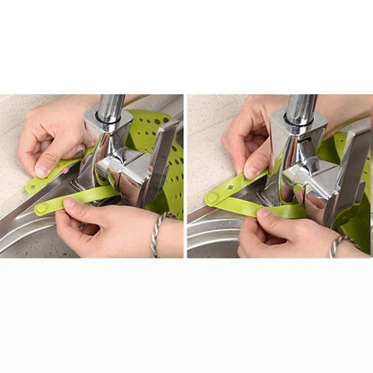 Hands adjusting an adjustable sink caddy basket for convenient kitchen organization