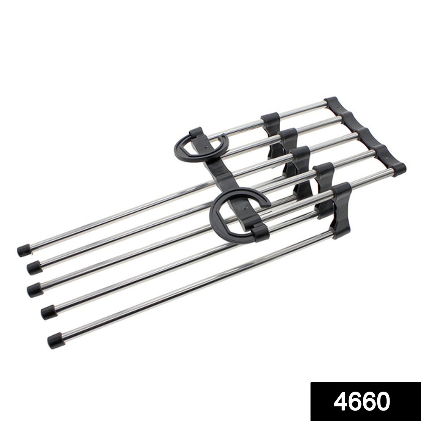 Adjustable trouser hanger organizer with multiple rods for efficient clothing storage and organization
