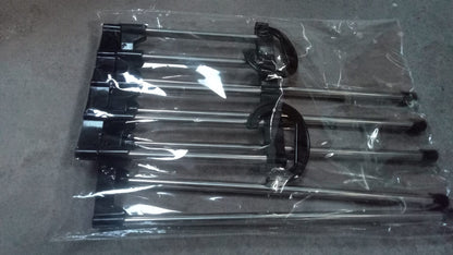 Set of six adjustable trouser hanger organizer rods for efficient clothing storage