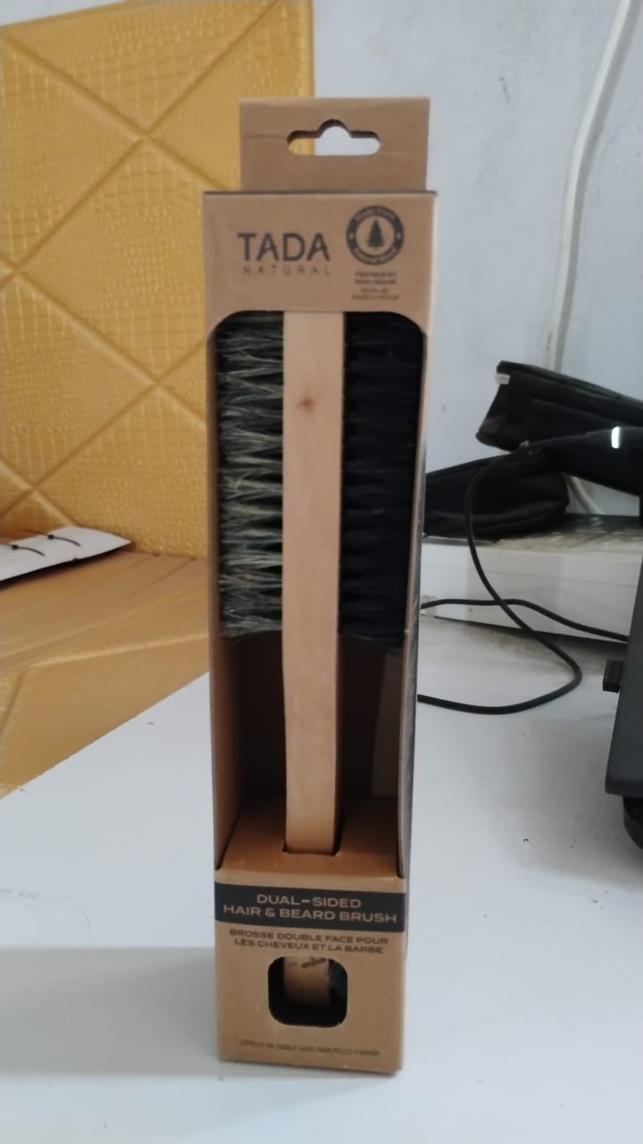 2 in 1 Dual Side Hair Bristle Beard Brush for Men Beard Comb (1 Pc) Your Brand