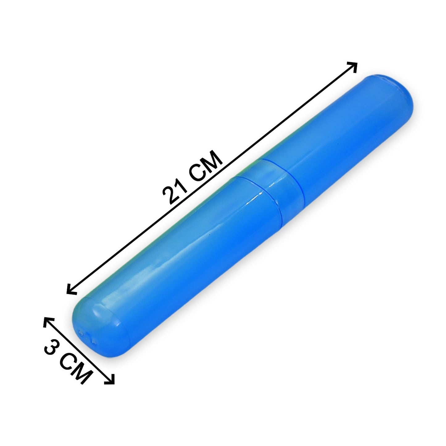 Blue anti-bacterial toothbrush cover set designed for travel and hygiene protection