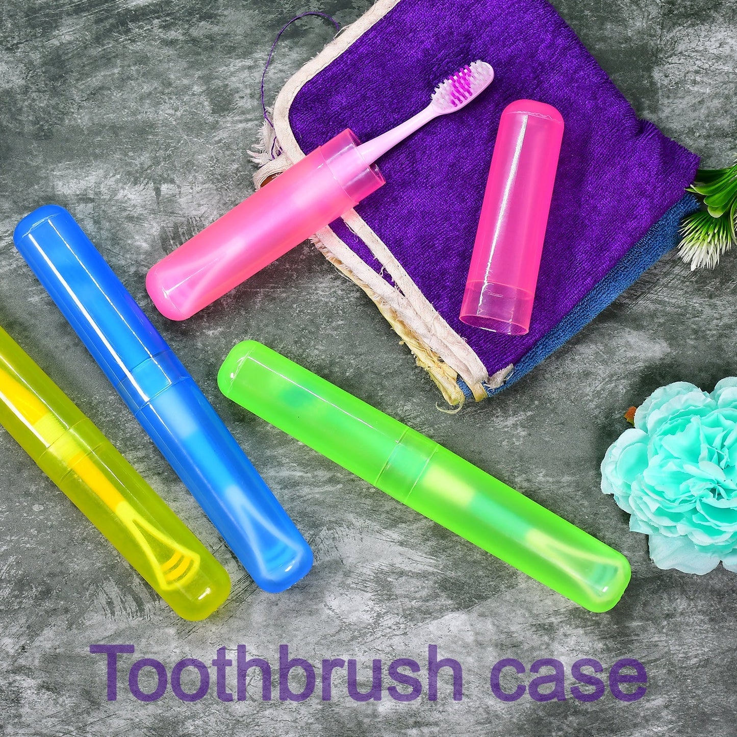 Your Brand anti-bacterial toothbrush cover set in vibrant colors for hygiene on the go