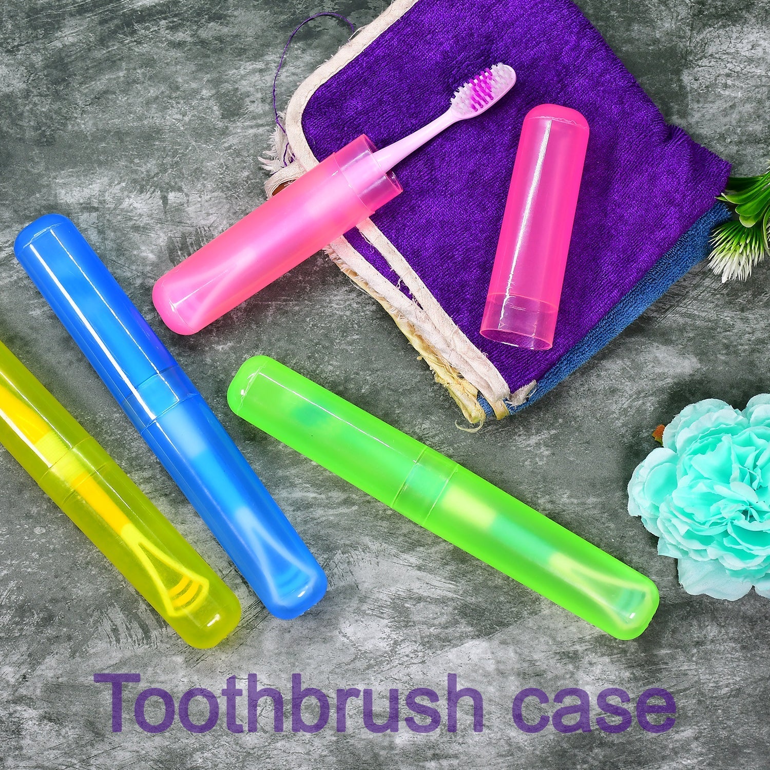 Your Brand anti-bacterial toothbrush cover set in vibrant colors for hygiene on the go