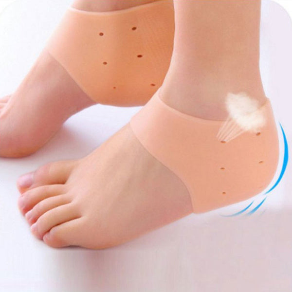 Your Brand anti crack silicone heel protectors designed for comfort and blister prevention