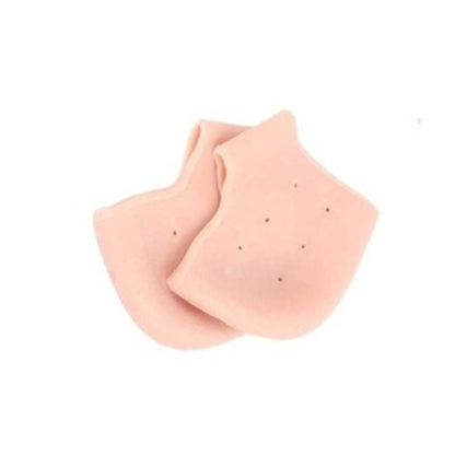 Your Brand anti crack silicone heel protectors in soft pink color for everyday comfort and support