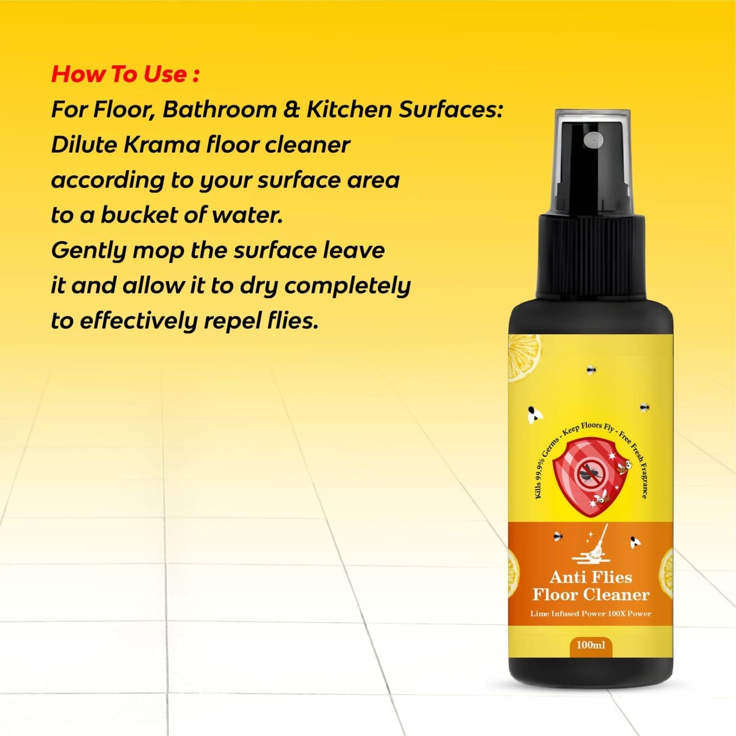 Anti Flies Floor Cleaner Spray for Effective Surface Cleaning and Fly Repelling in Home Areas