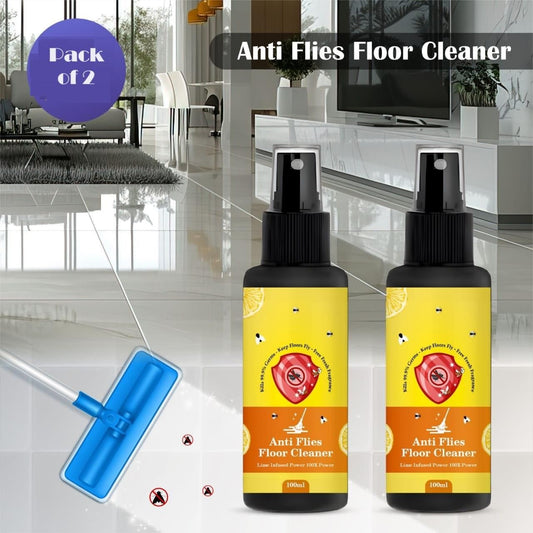Pack of 2 Anti Flies Floor Cleaner Spray Bottles with Effective Insect Repellent Formula