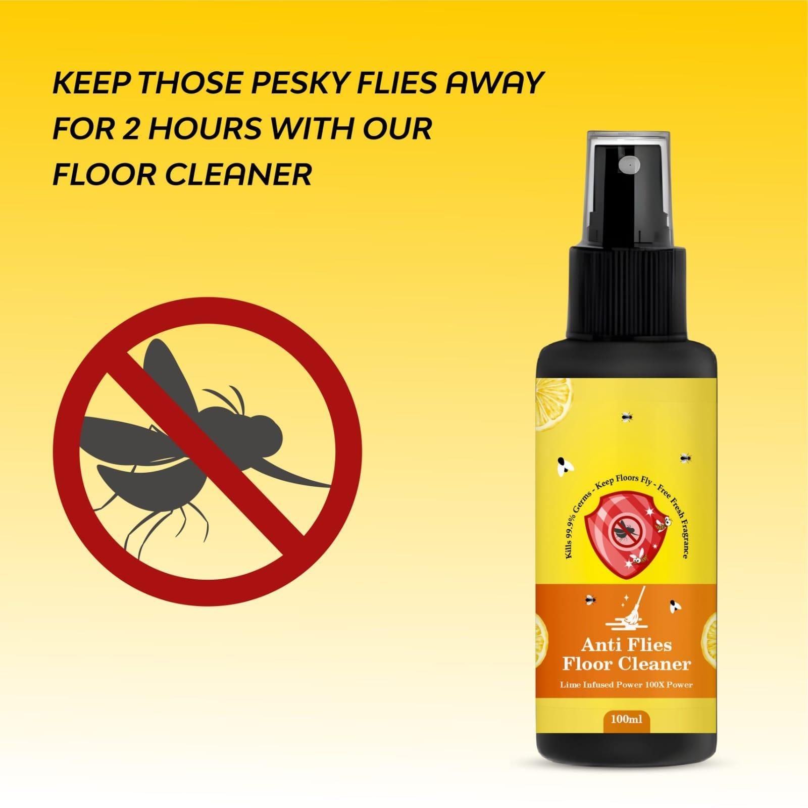 Anti Flies Floor Cleaner Spray with Lime Infused Power for Keeping Flies Away for 2 Hours