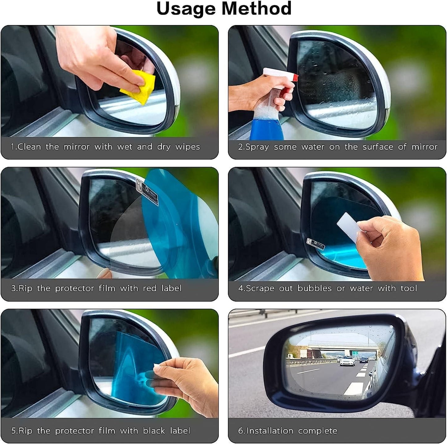 Step-by-step guide for installing anti fog rearview mirror film for clear visibility in all conditions