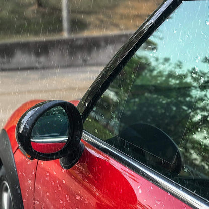 Anti fog rearview mirror film applied to a wet car side mirror for clear visibility