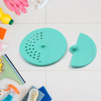Your Brand anti-odor round drain cover in turquoise with dual function for preventing odors and debris