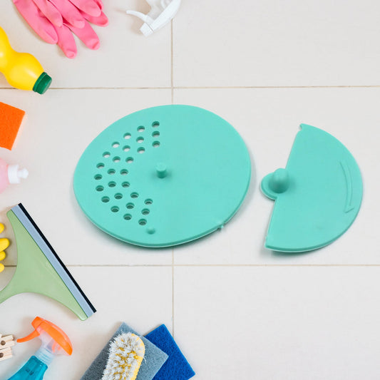 Your Brand anti-odor round drain cover in turquoise with dual function for preventing odors and debris