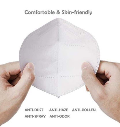 Your Brand anti pollution face mask shown being held, highlighting its comfortable and skin-friendly design