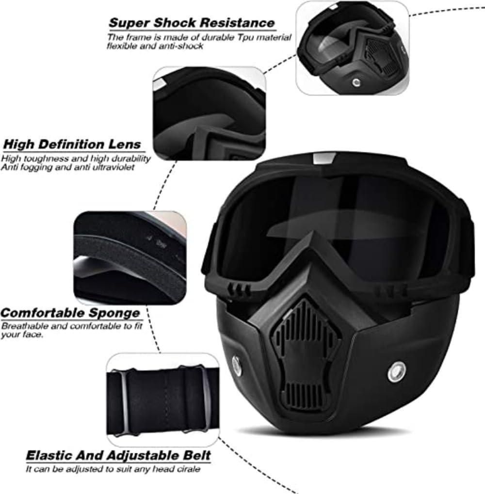 Black anti scratch UV protective goggle mask with high definition lens and comfortable sponge lining