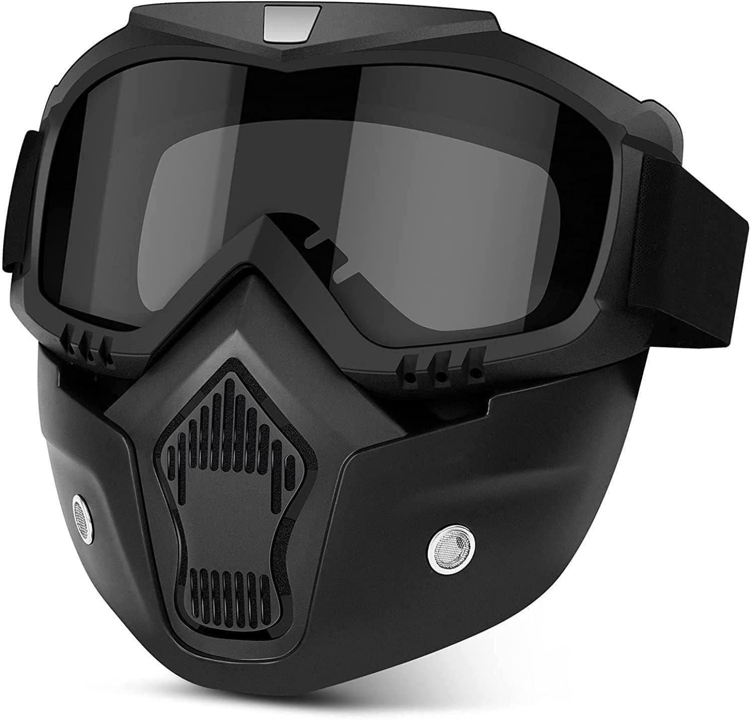 Anti scratch UV protective goggle mask with adjustable straps and a sleek black design for outdoor use