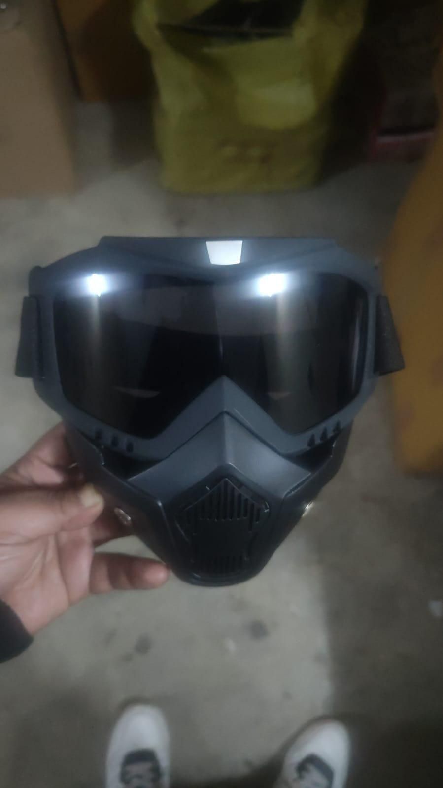 Close-up of an anti scratch UV protective goggle mask designed for enhanced visibility and safety