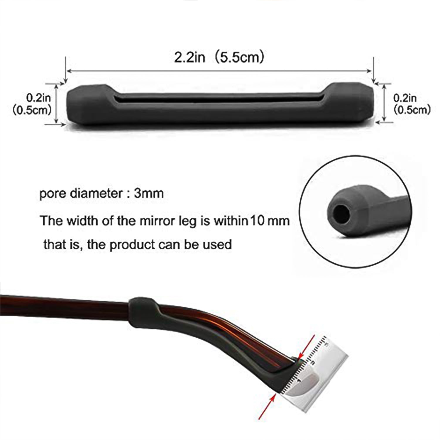 Anti slip ear hooks for glasses designed for secure and comfortable fit on various eyewear