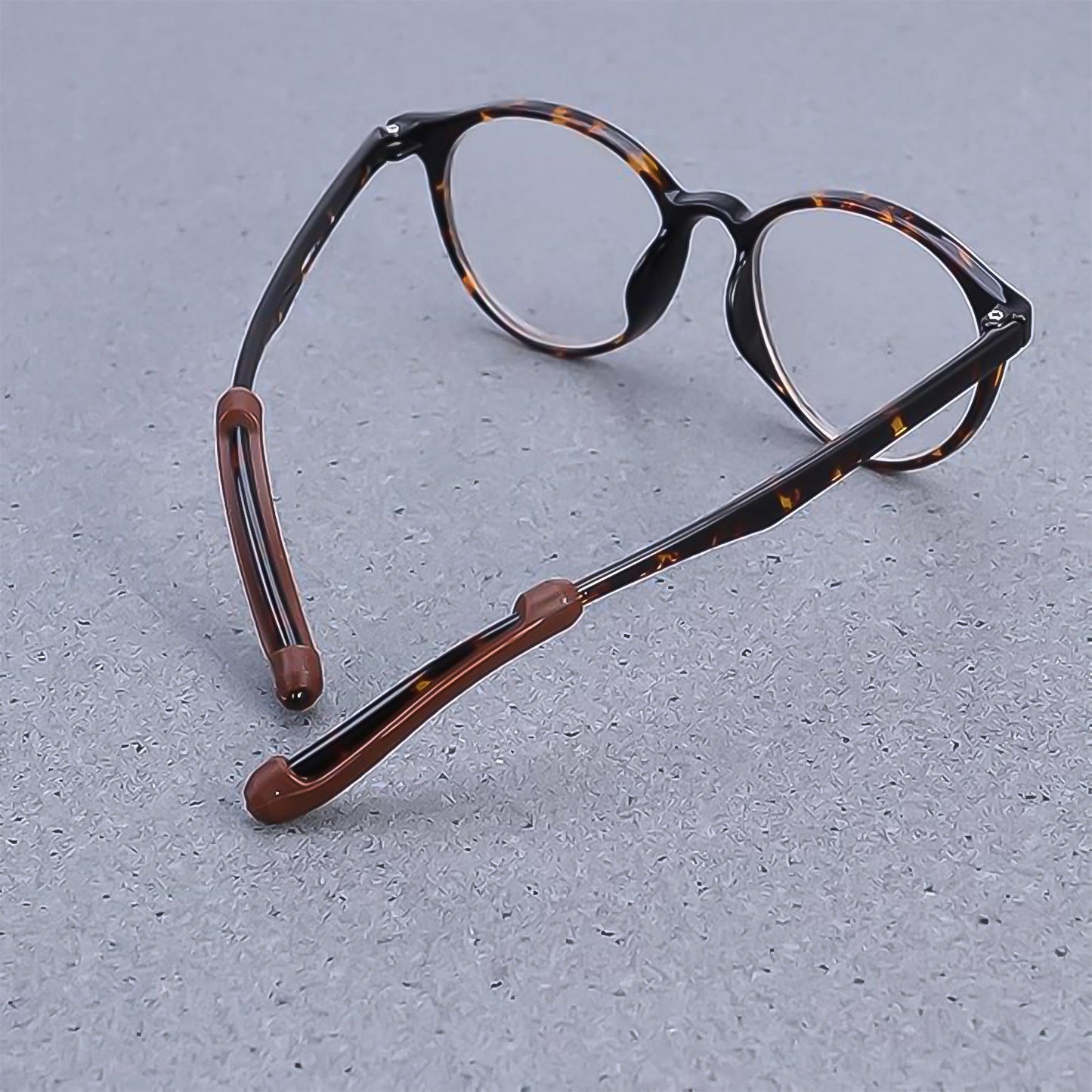 Your Brand anti slip ear hooks for glasses in brown, designed for a secure fit and comfort