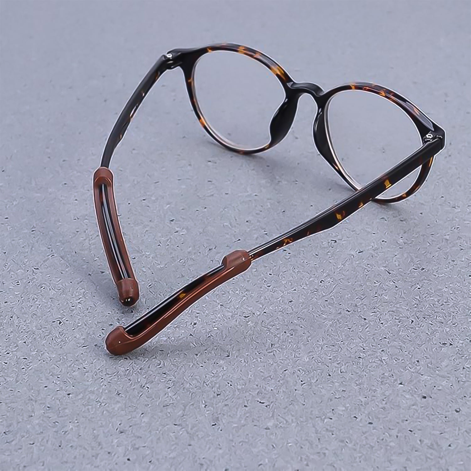 Your Brand anti slip ear hooks for glasses in brown, designed for a secure fit and comfort