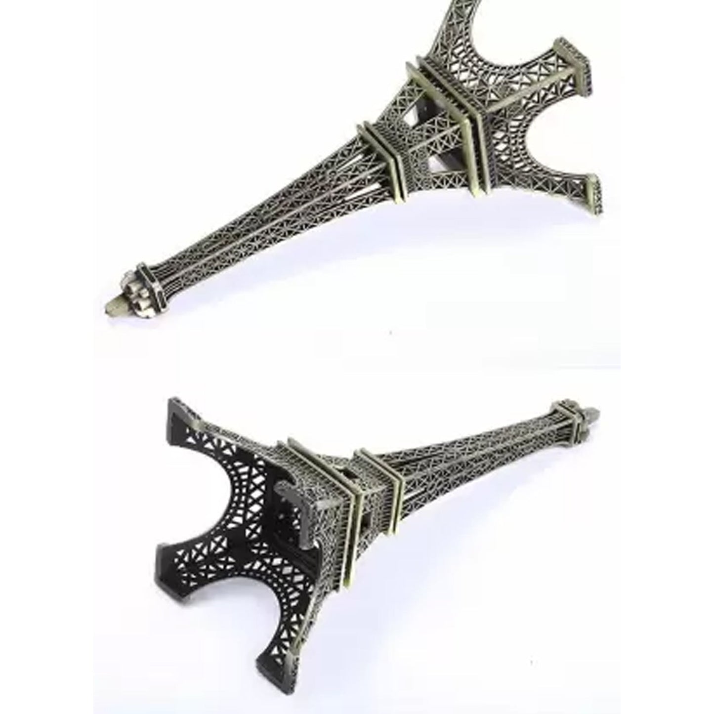Antique Eiffel Tower statue in detailed metalwork for home decor and collectors