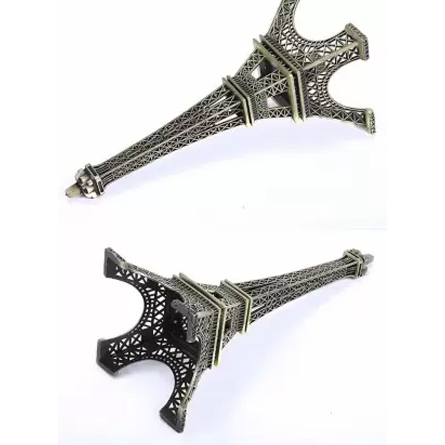 Antique Eiffel Tower statue in detailed metalwork for home decor and collectors